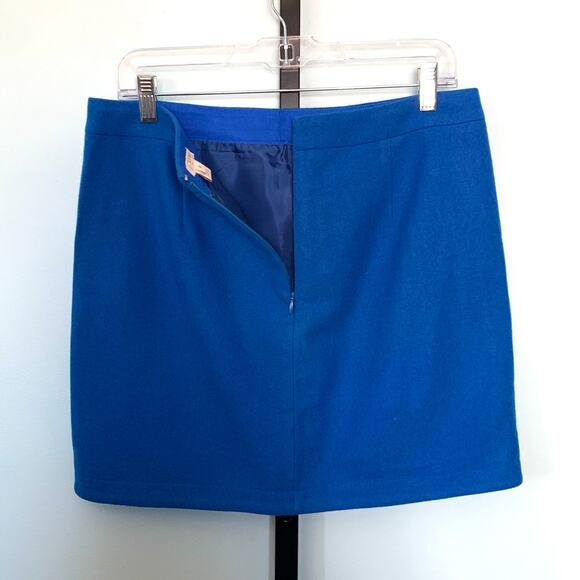 J. Crew Factory Shirttail Mini Skirt in Cobalt Size 8 - Picture 4 of 6